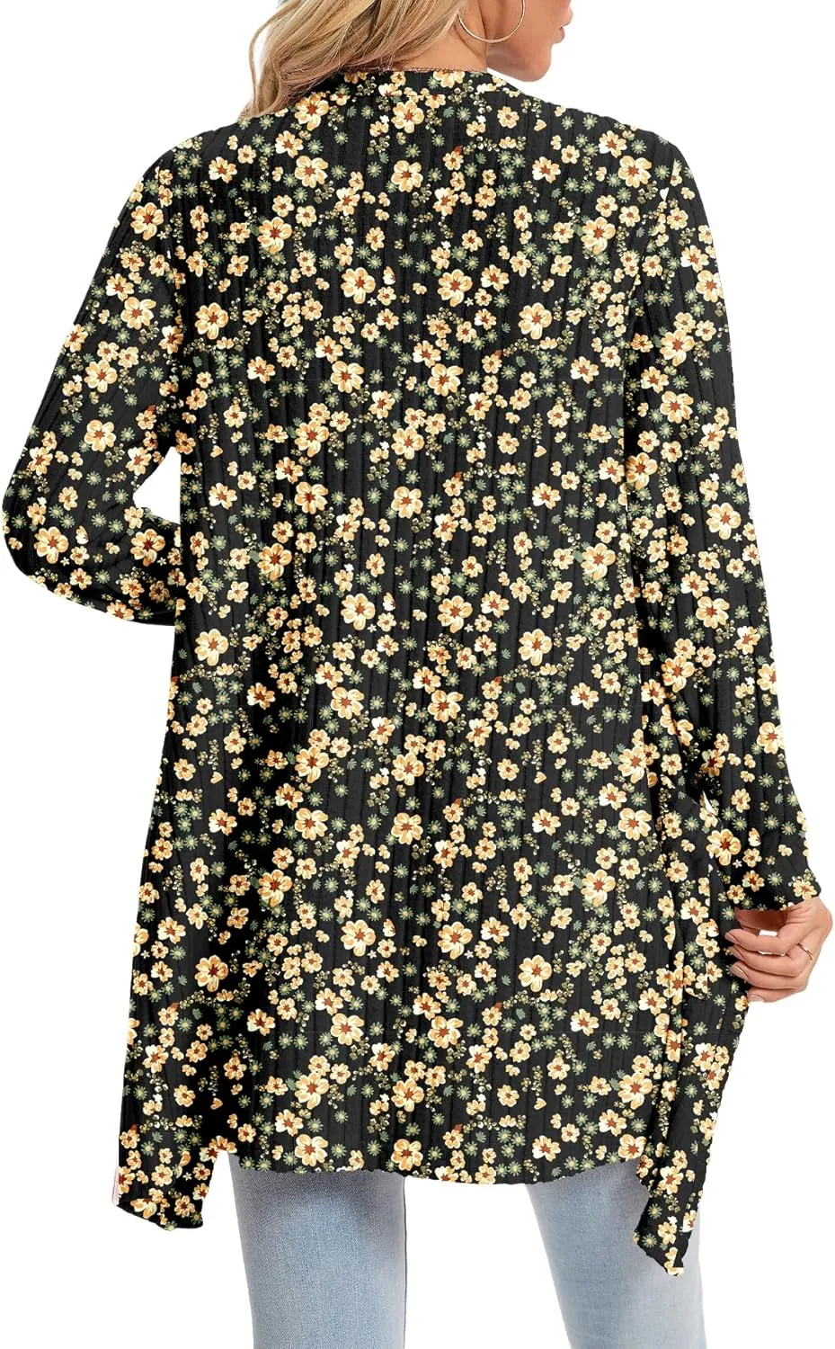 KUOTAI Womens Fall Fashion Lightweight Cardigan Long Sleeve Open Front Casual Knit Coat with Pockets