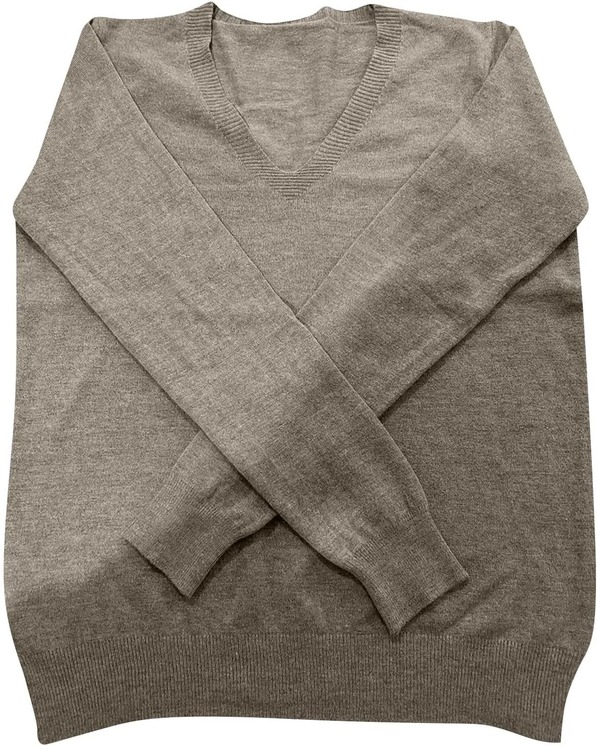 Ladies Sweaters Long Sleeve Deep V Neck Cashmere Sweaters Soft Wool Tunic Sweaters Tops Trendy Ribbed Cuffs Sweaters