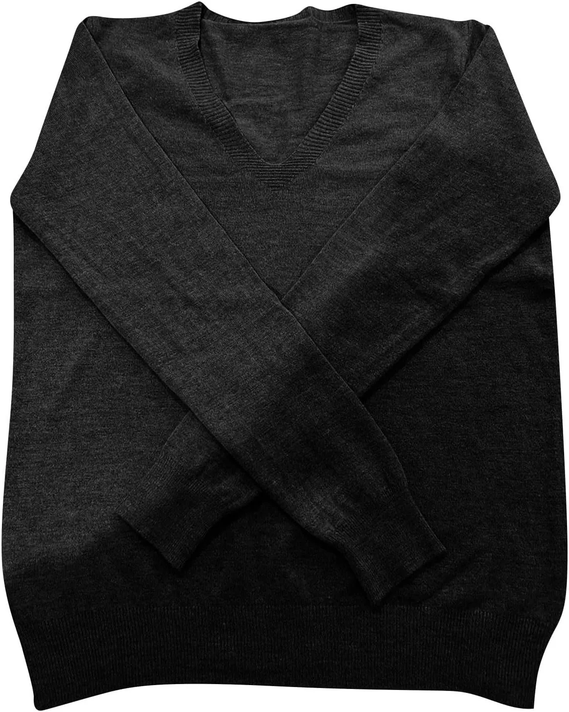 Ladies Sweaters Long Sleeve Deep V Neck Cashmere Sweaters Soft Wool Tunic Sweaters Tops Trendy Ribbed Cuffs Sweaters