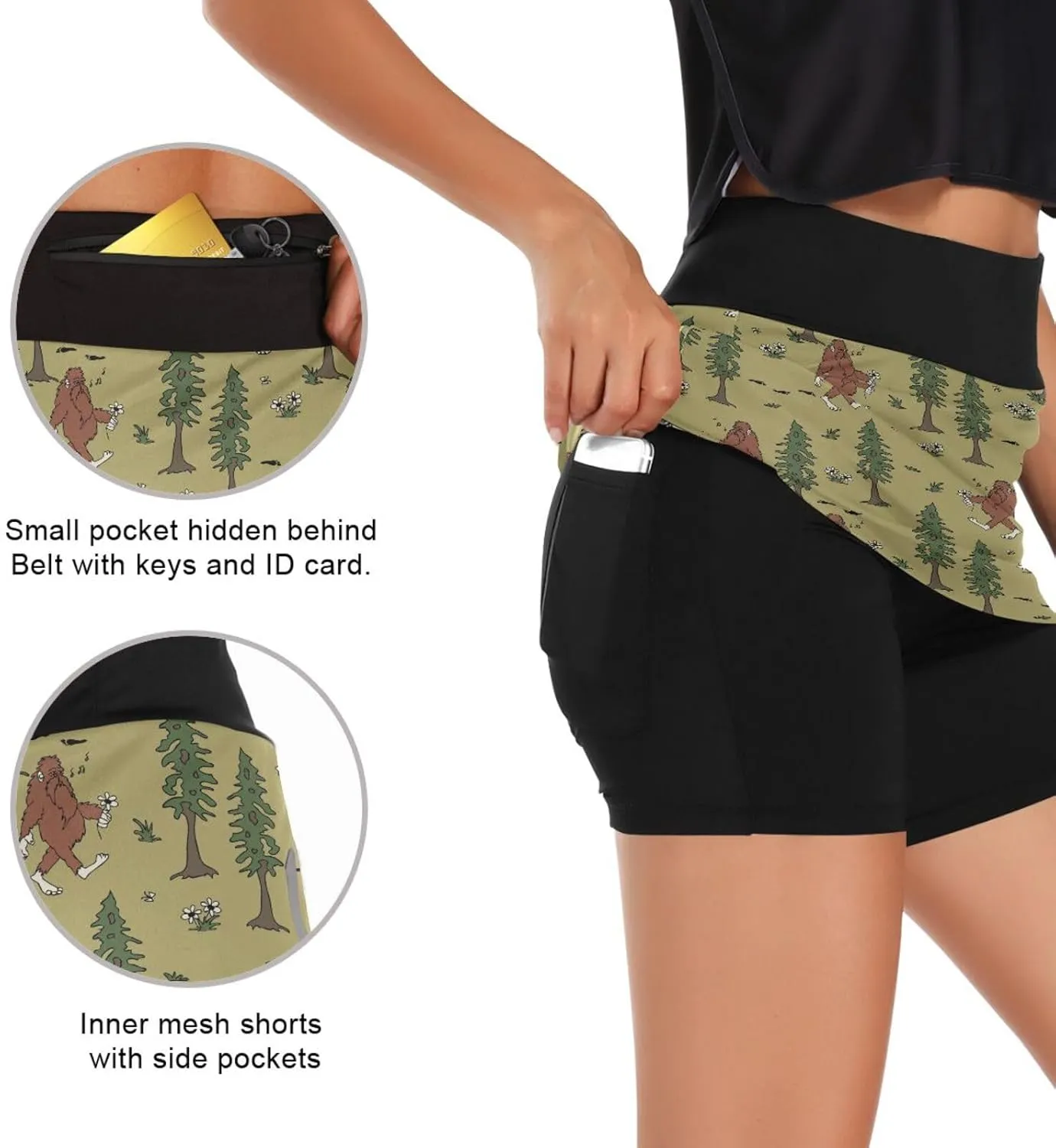 Laprad Womens Athletic Skort Tennis Skirts High Waisted Running Workout Shorts with Pockets