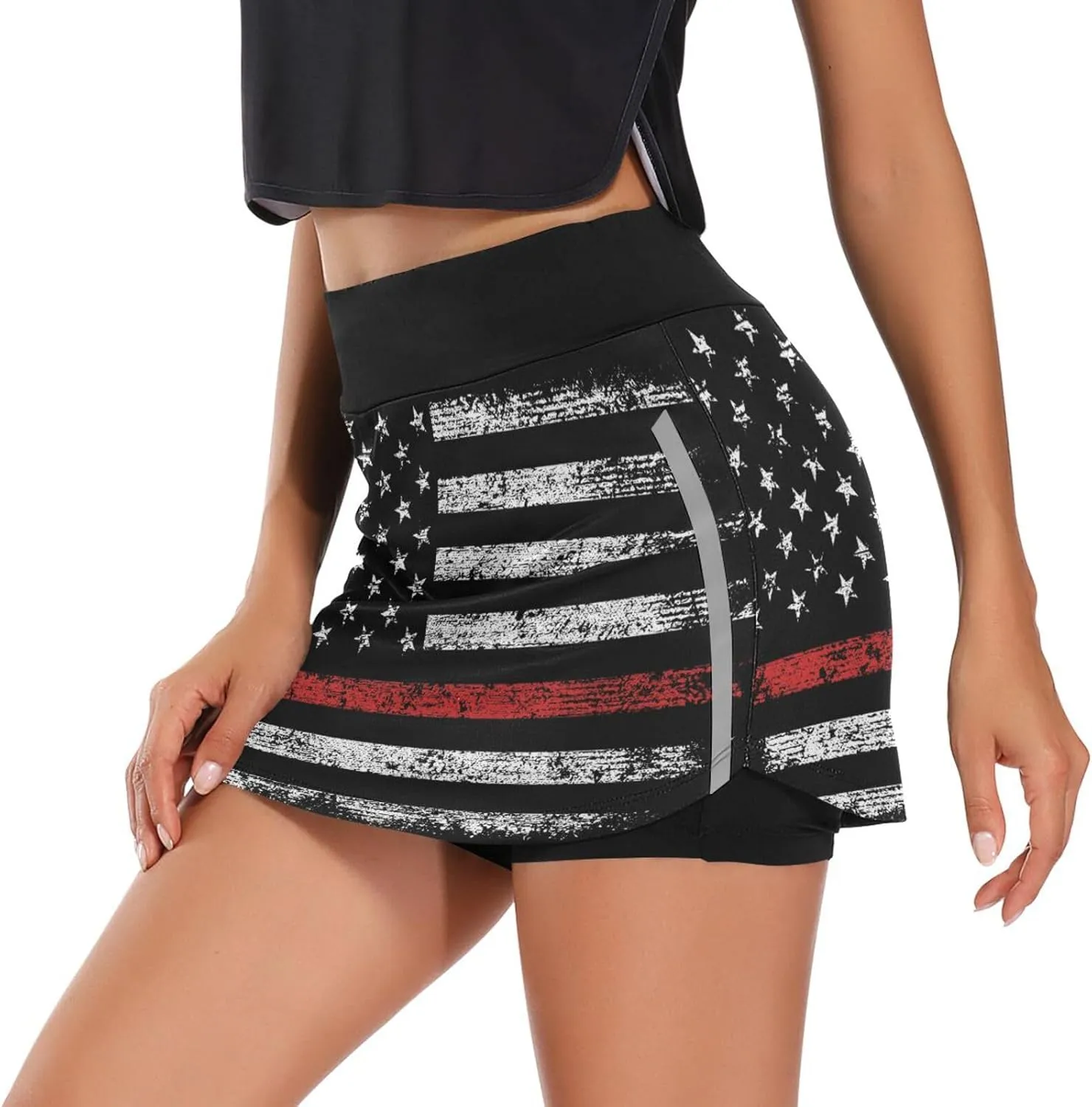 Laprad Womens Athletic Skort Tennis Skirts High Waisted Running Workout Shorts with Pockets
