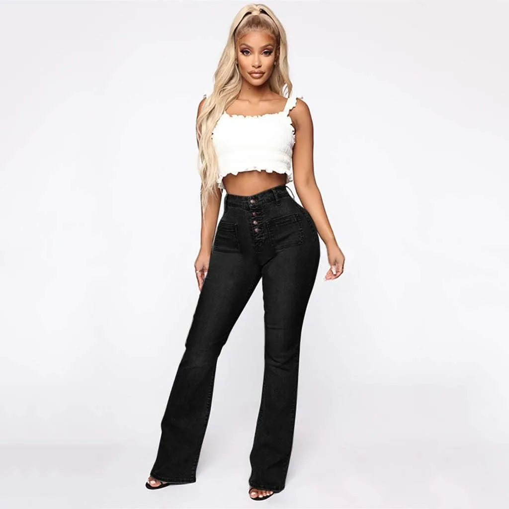 LCMTWX Stretch Jeans for Women Leg Solid Button Shopping Girls Clothes for Women Blue Tummy Control Jeans Plus Size Womens