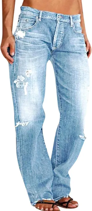 LCMTWX Womens Jeans Mid Waisted Waisted Pants Trousers Up Womens Casual Women's Jeans Casual Denim Pants Jeans for Women