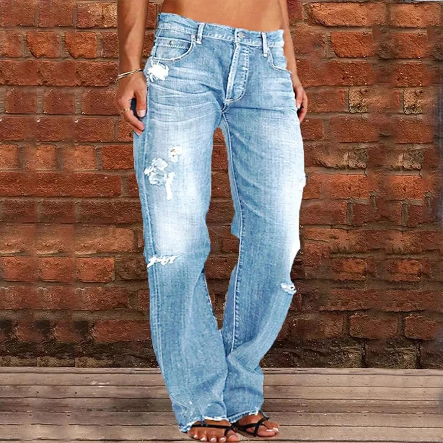 LCMTWX Womens Jeans Mid Waisted Waisted Pants Trousers Up Womens Casual Women's Jeans Casual Denim Pants Jeans for Women