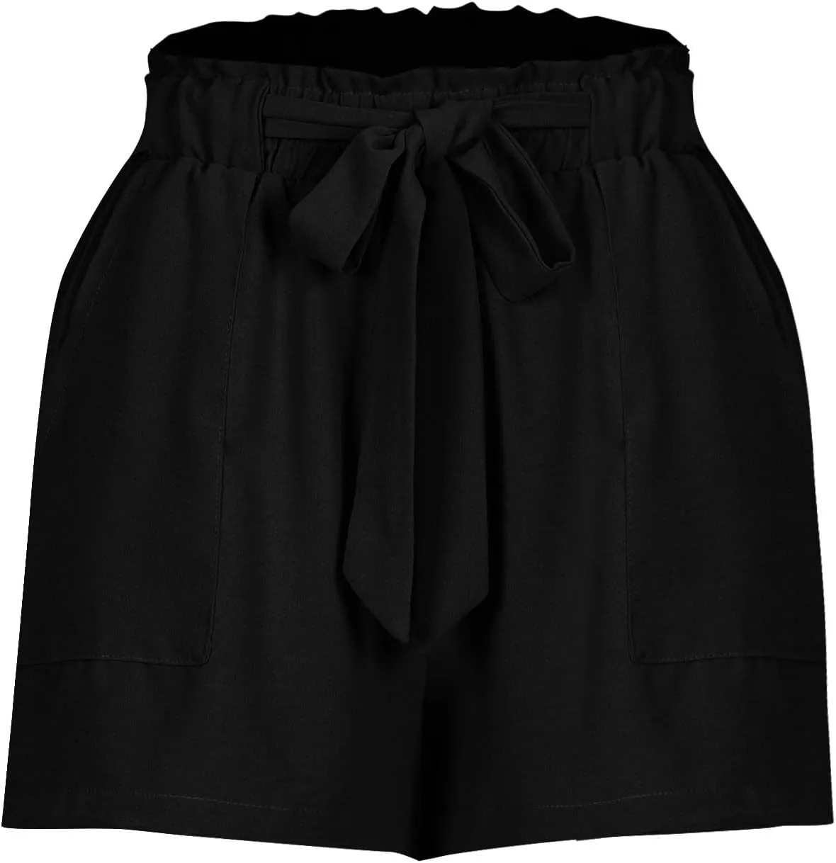 Linen Shorts for Women High Waisted Cotton Shorts Wide Leg Drawstring Pants Elastic Waist Short Pants with Pockets