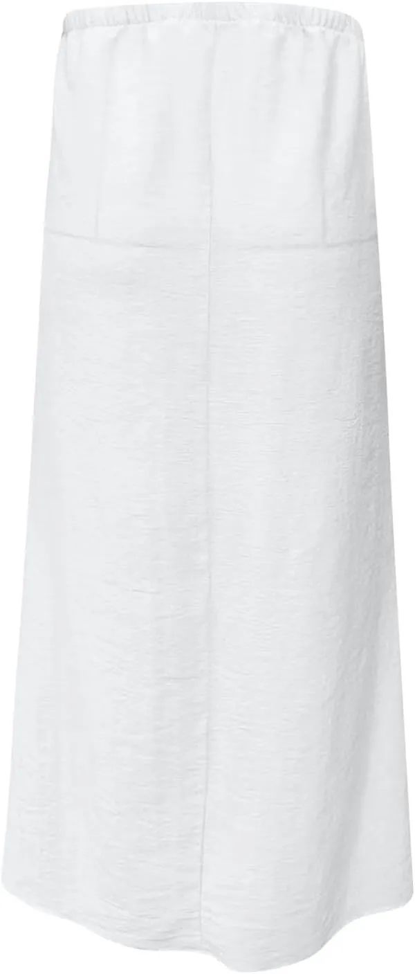 Linen Skirts for Women Summer Trendy Drawstring Low Waist A Line Skirt Casual Loose Flowy Beach Vacation Boho Skirts