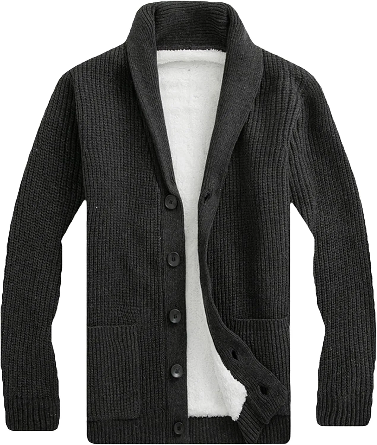 Men Simple Versatile Everyday Knit Cardigan Padded Lapel Knit Cardigan Personalized Fashion Casual Button Down Cardigan