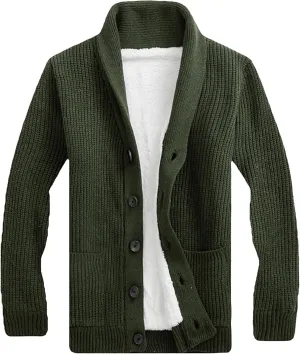 Men Simple Versatile Everyday Knit Cardigan Padded Lapel Knit Cardigan Personalized Fashion Casual Button Down Cardigan