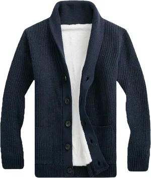 Men Simple Versatile Everyday Knit Cardigan Padded Lapel Knit Cardigan Personalized Fashion Casual Button Down Cardigan