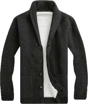 Men Simple Versatile Everyday Knit Cardigan Padded Lapel Knit Cardigan Personalized Fashion Casual Button Down Cardigan