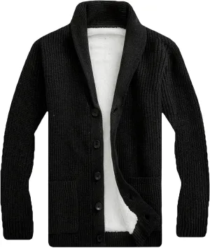 Men Simple Versatile Everyday Knit Cardigan Padded Lapel Knit Cardigan Personalized Fashion Casual Button Down Cardigan