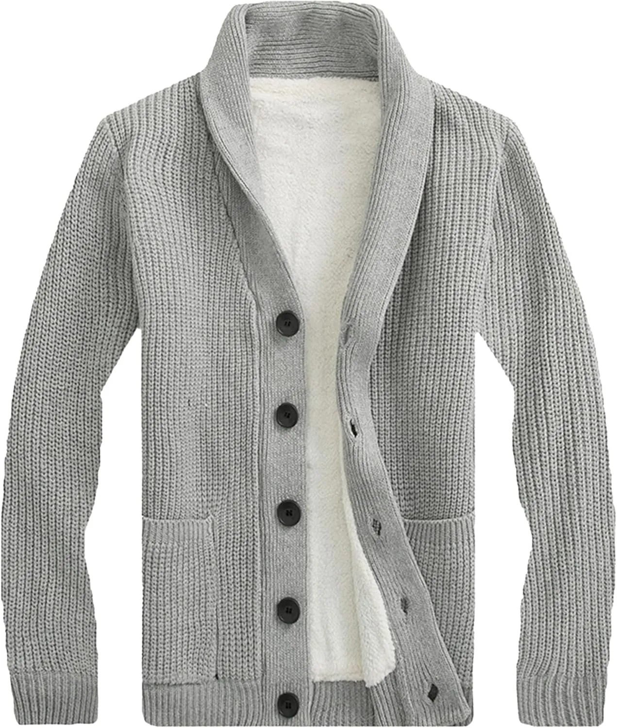 Men Simple Versatile Everyday Knit Cardigan Padded Lapel Knit Cardigan Personalized Fashion Casual Button Down Cardigan