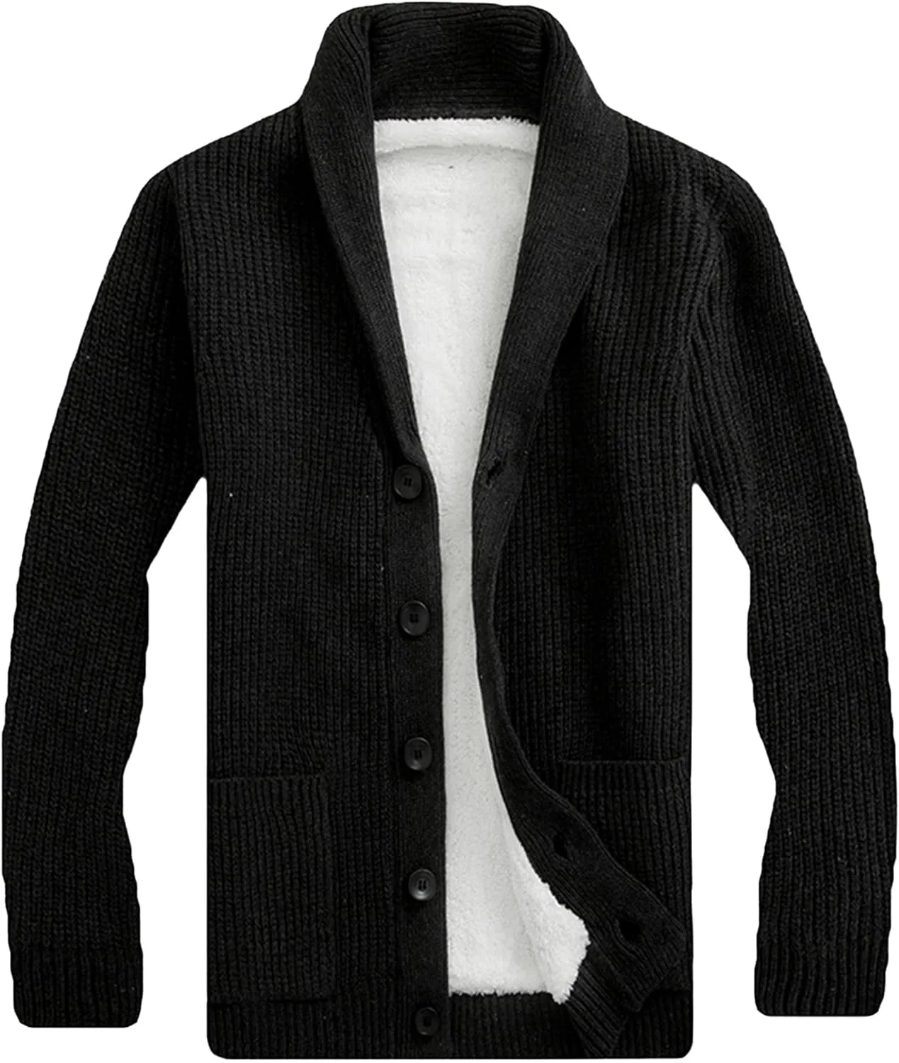 Men Simple Versatile Everyday Knit Cardigan Padded Lapel Knit Cardigan Personalized Fashion Casual Button Down Cardigan