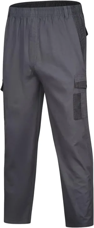 Men's Breathable Comfy Cotton Pants Elastic Waist Comfy Straight-Fit Sweatpants Fashion Casual Cargo Pants Multi Pockets