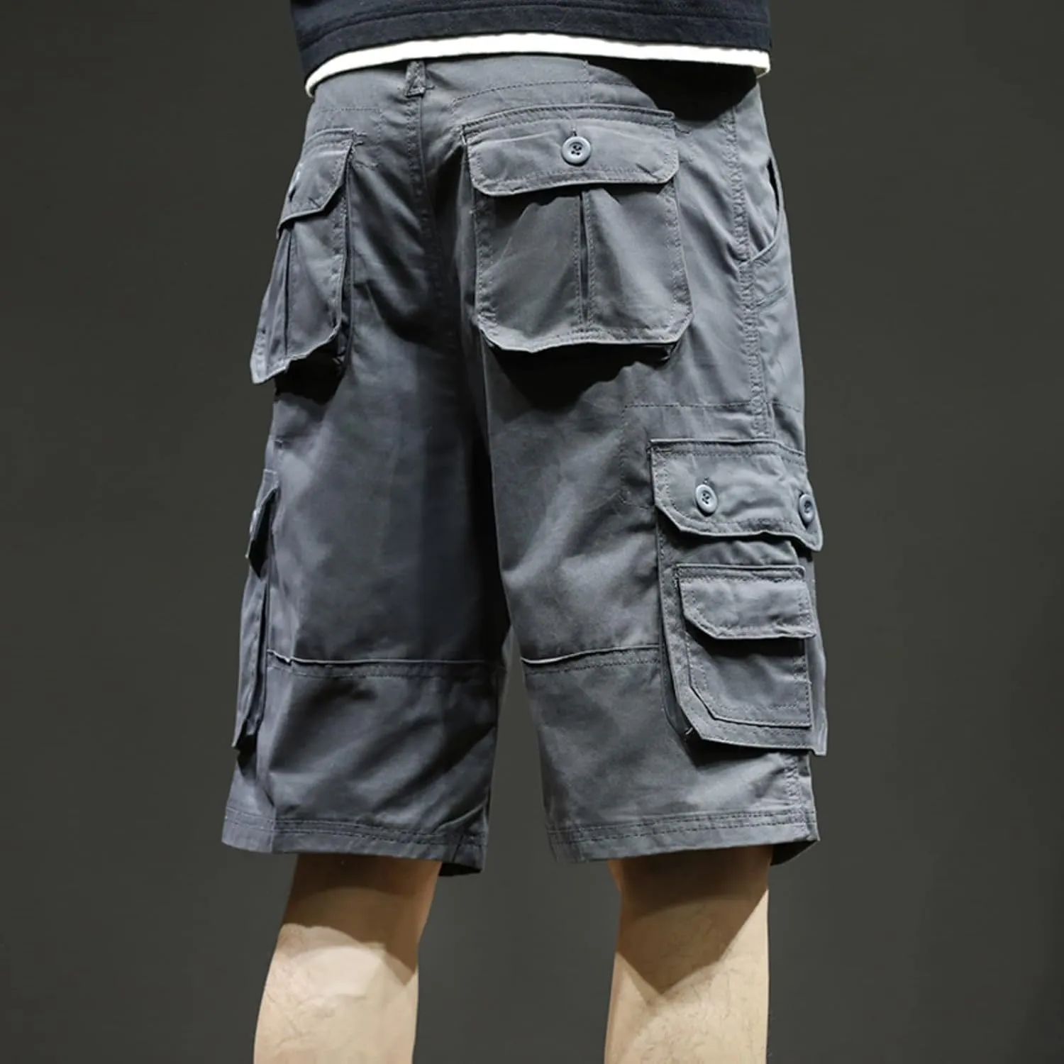 Men's Casual Cargo Shorts Summer Stylish Chino Cotton Shorts with Multiple Pockets Sports Twill Outdoor Short Pants