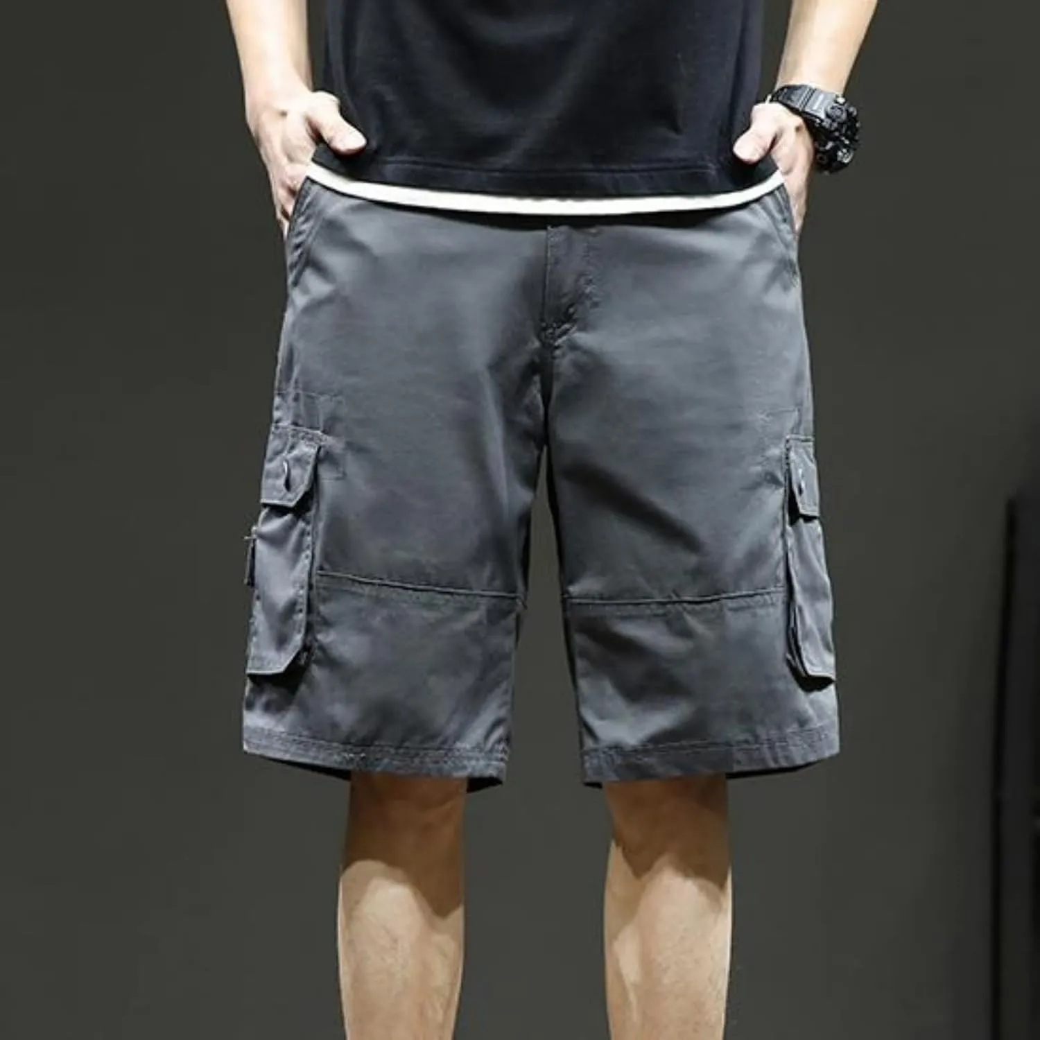 Men's Casual Cargo Shorts Summer Stylish Chino Cotton Shorts with Multiple Pockets Sports Twill Outdoor Short Pants
