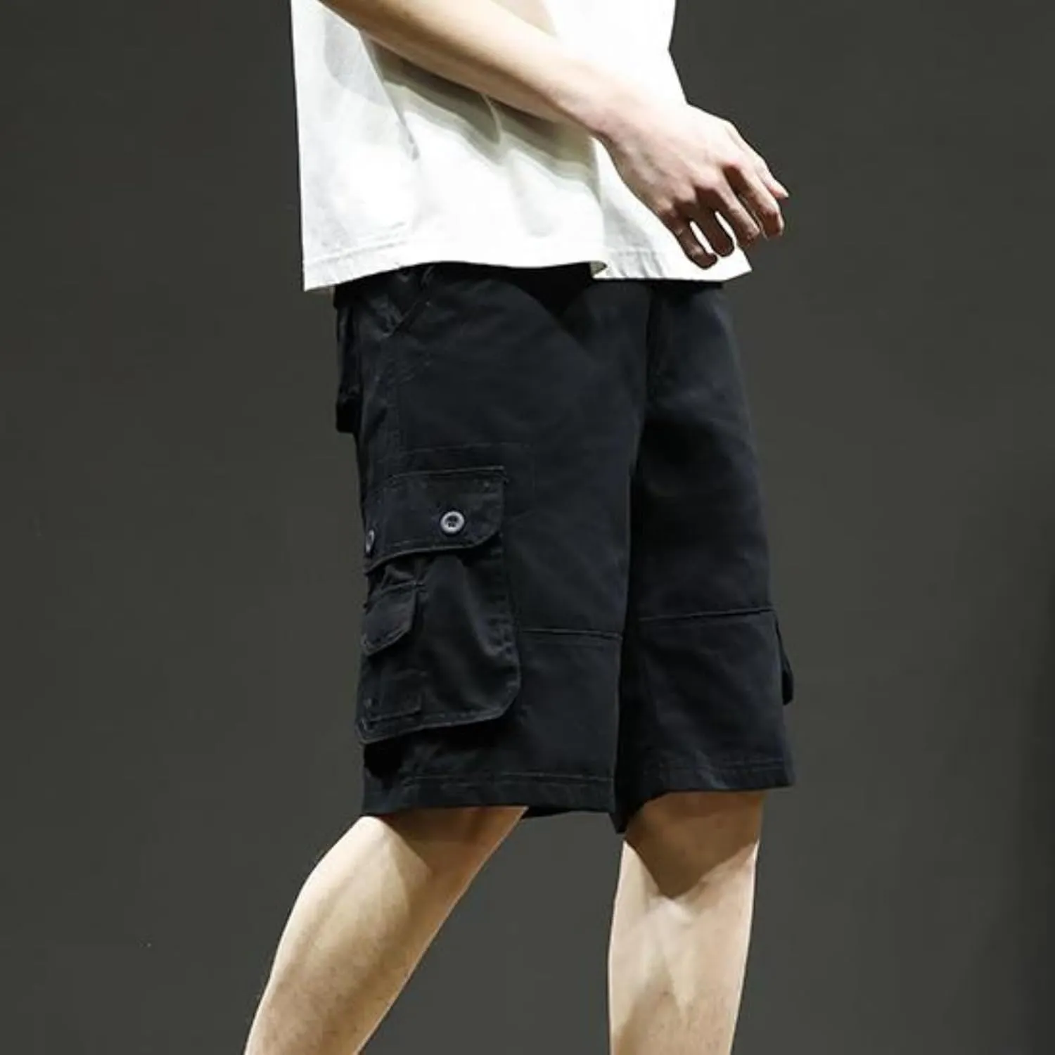 Men's Casual Cargo Shorts Summer Stylish Chino Cotton Shorts with Multiple Pockets Sports Twill Outdoor Short Pants