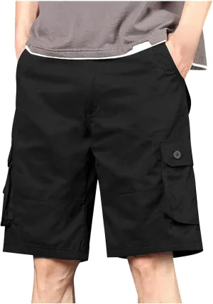 Men's Casual Cargo Shorts Summer Stylish Chino Cotton Shorts with Multiple Pockets Sports Twill Outdoor Short Pants