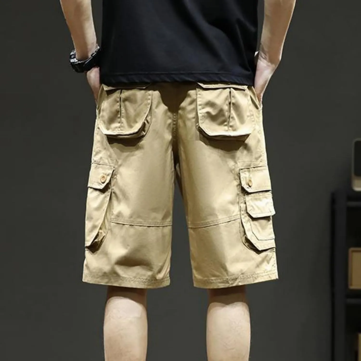 Men's Casual Cargo Shorts Summer Stylish Chino Cotton Shorts with Multiple Pockets Sports Twill Outdoor Short Pants