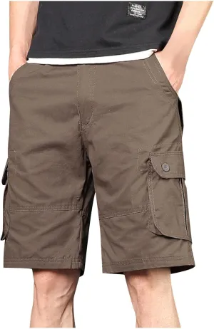 Men's Casual Cargo Shorts Summer Stylish Chino Cotton Shorts with Multiple Pockets Sports Twill Outdoor Short Pants