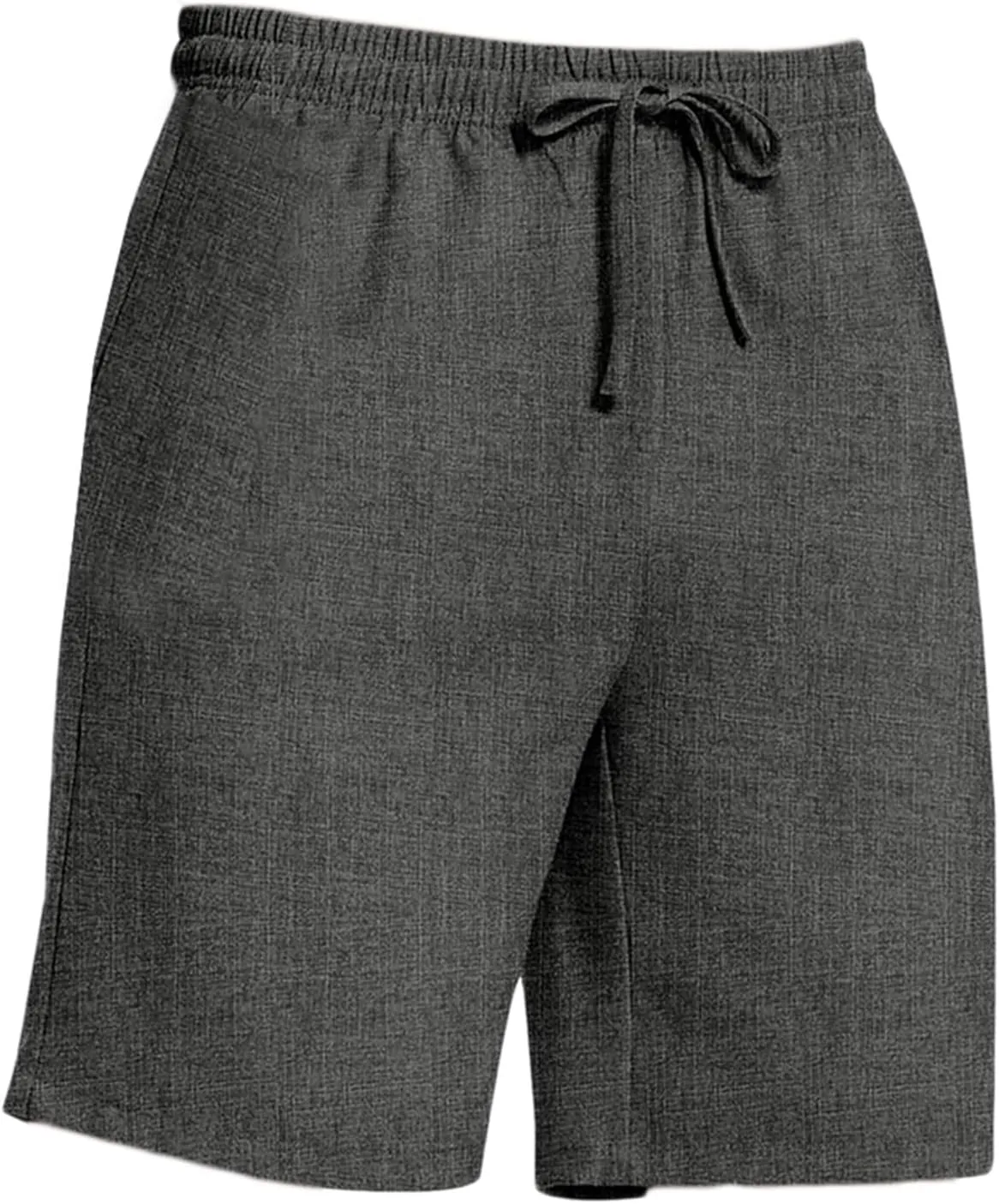 Mens Casual Cotton Linen Shorts - Elastic Waist Drawstring Summer Beach Shorts with Pockets, Light Weight Workout Pants