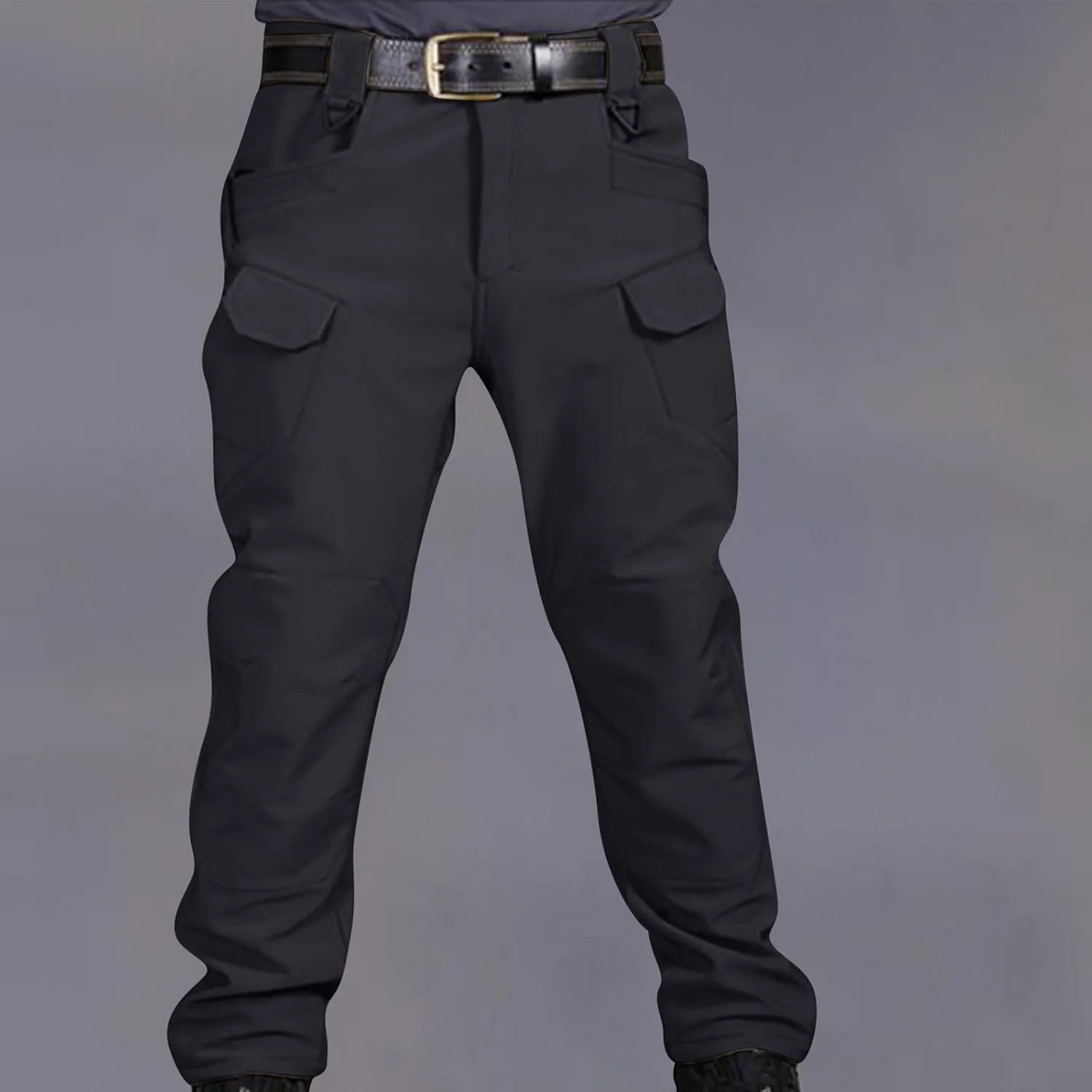 Men's Casual Hiking Cargo Pants Multi-Pockets Solid Joggers Athletic Pants Loose Straight Sweatpants Military Trousers