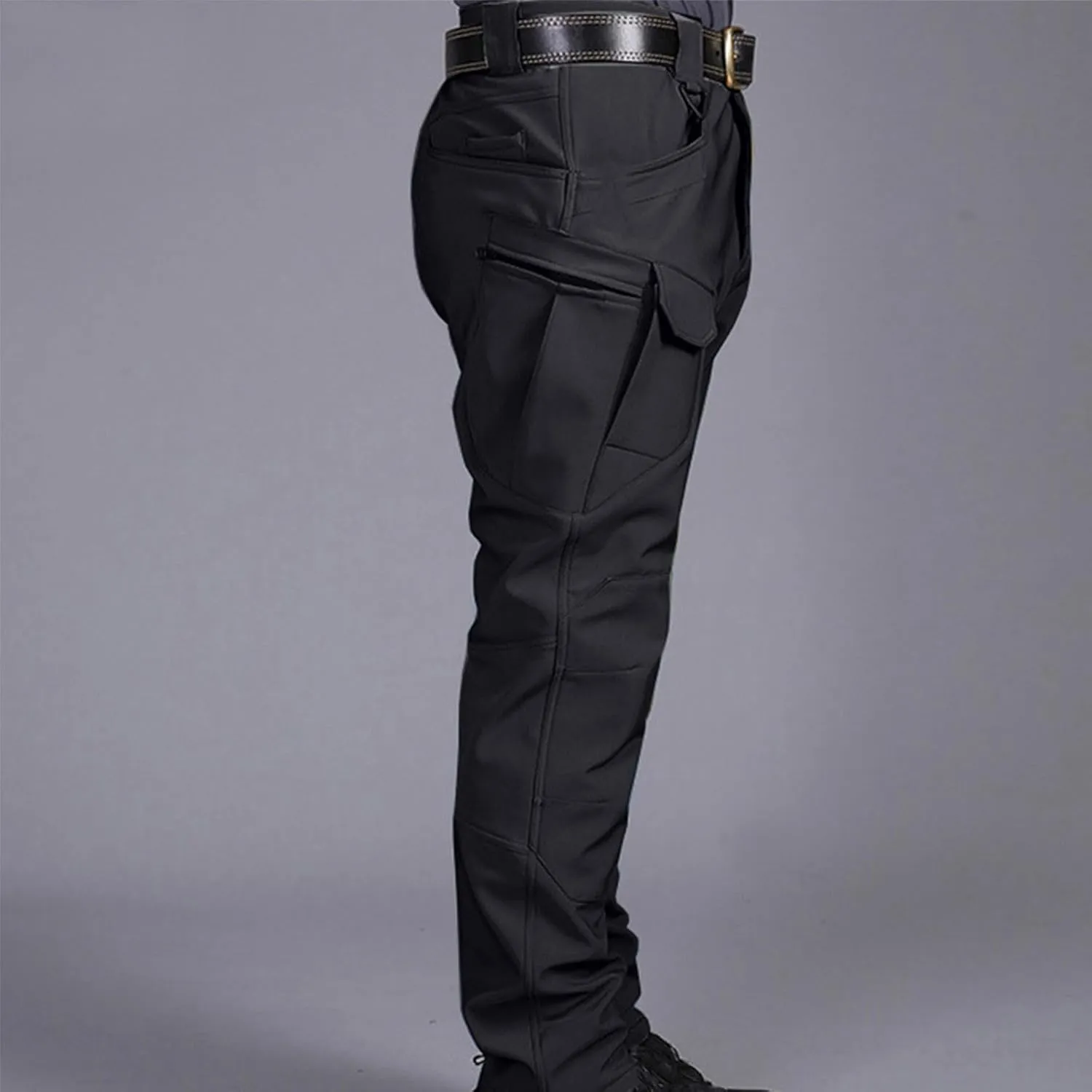 Men's Casual Hiking Cargo Pants Multi-Pockets Solid Joggers Athletic Pants Loose Straight Sweatpants Military Trousers