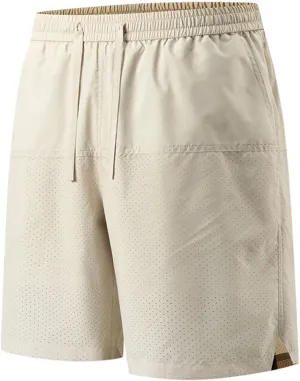 Mens Casual Shorts Summer Thin Ice Silk Lace up Elastic Waist Mesh Breathable Short Sweatpant Hiking Fishing Pants