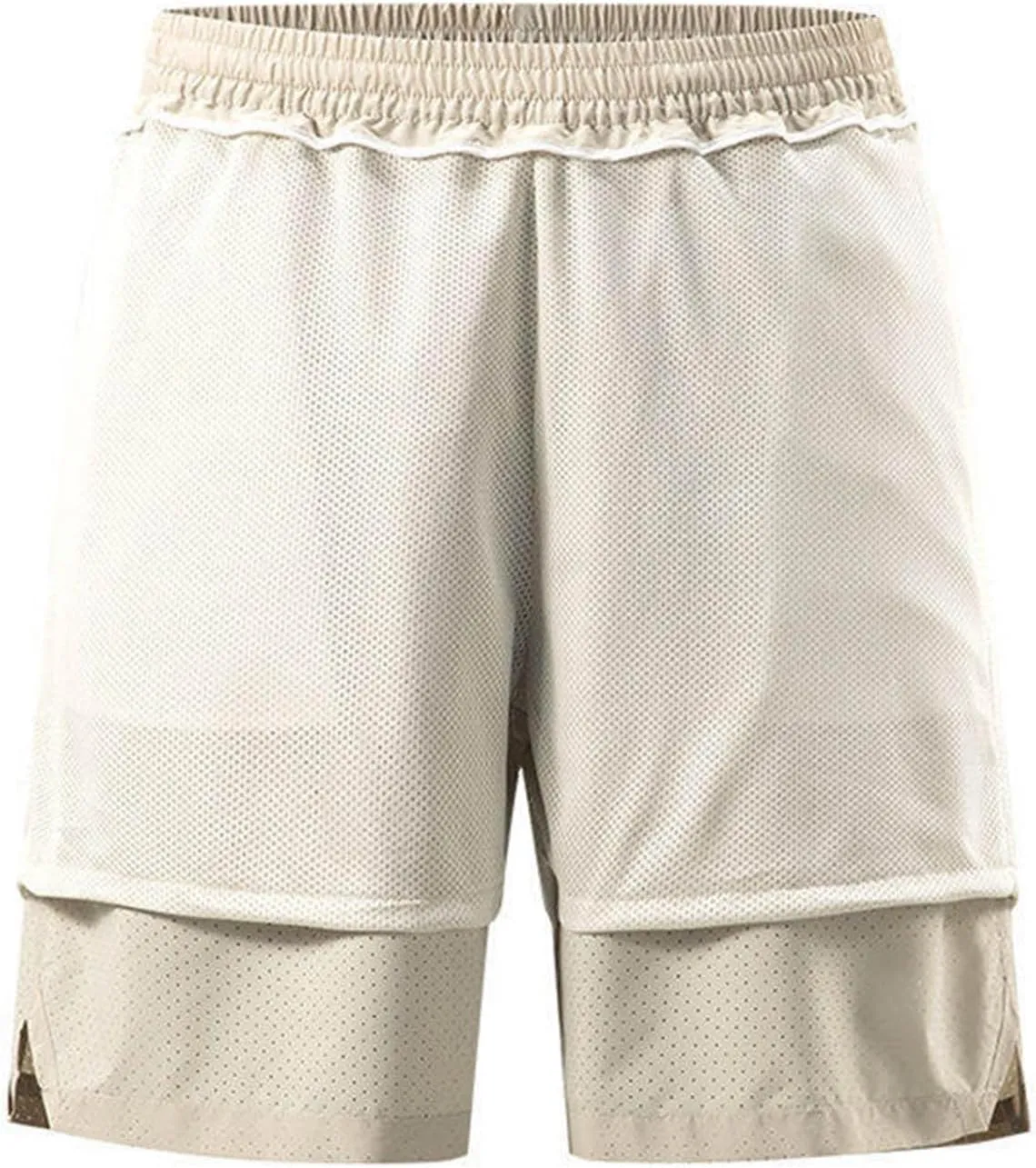 Mens Casual Shorts Summer Thin Ice Silk Lace up Elastic Waist Mesh Breathable Short Sweatpant Hiking Fishing Pants