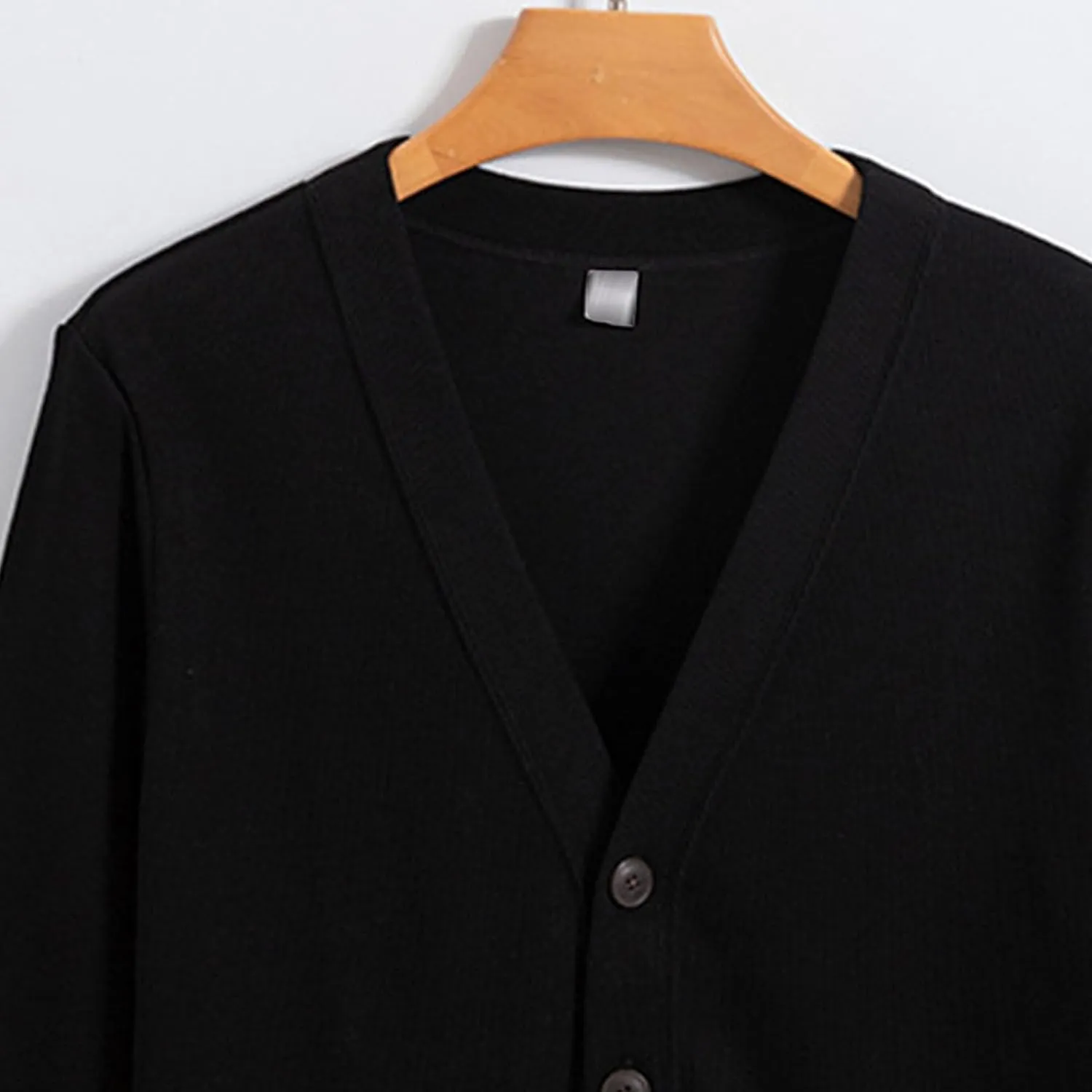 Mens Cotton Knit Cardigan Sweater Long Sleeve V Neck Button Down Sweaters Casual Loose Knit Cardigan with Pockets