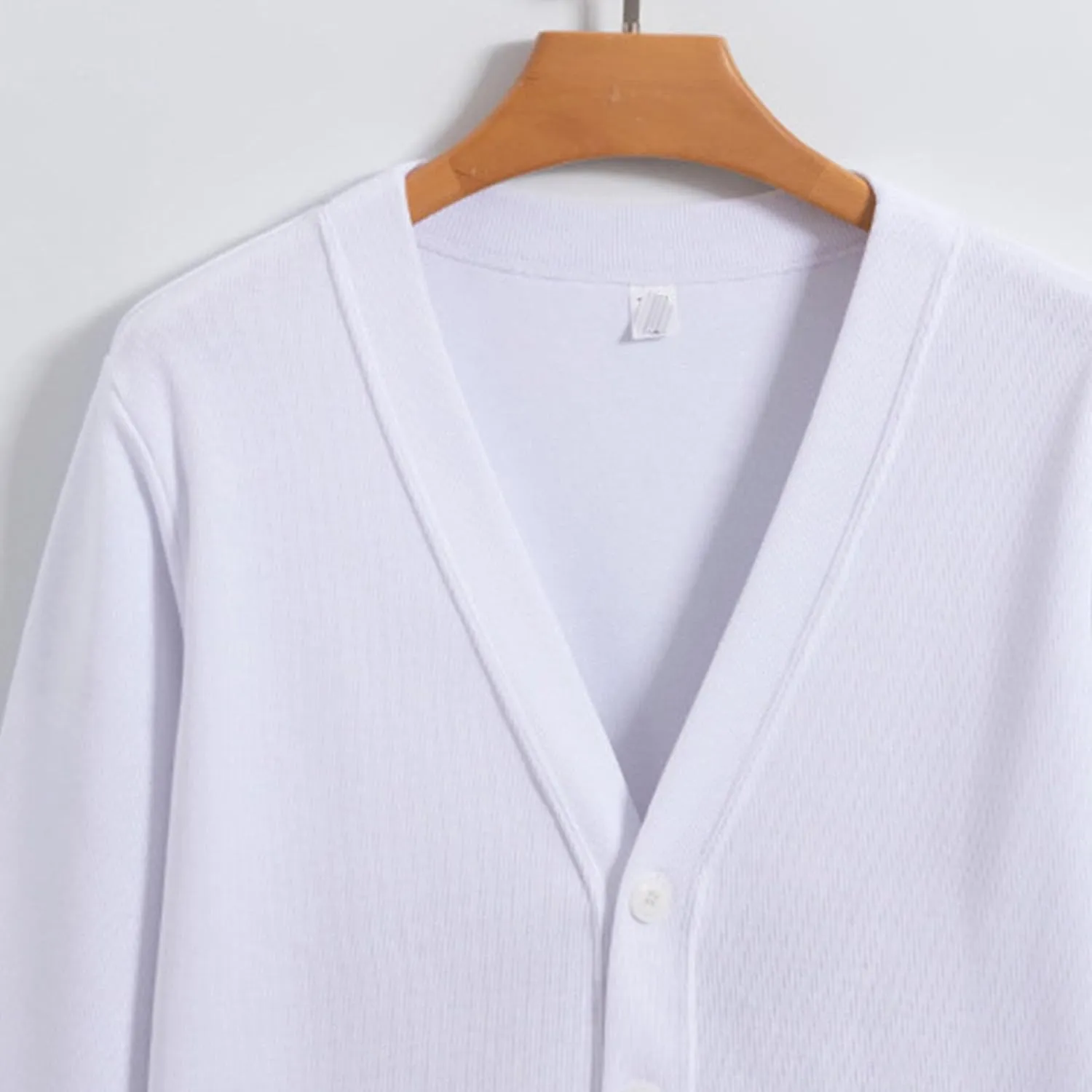 Mens Cotton Knit Cardigan Sweater Long Sleeve V Neck Button Down Sweaters Casual Loose Knit Cardigan with Pockets