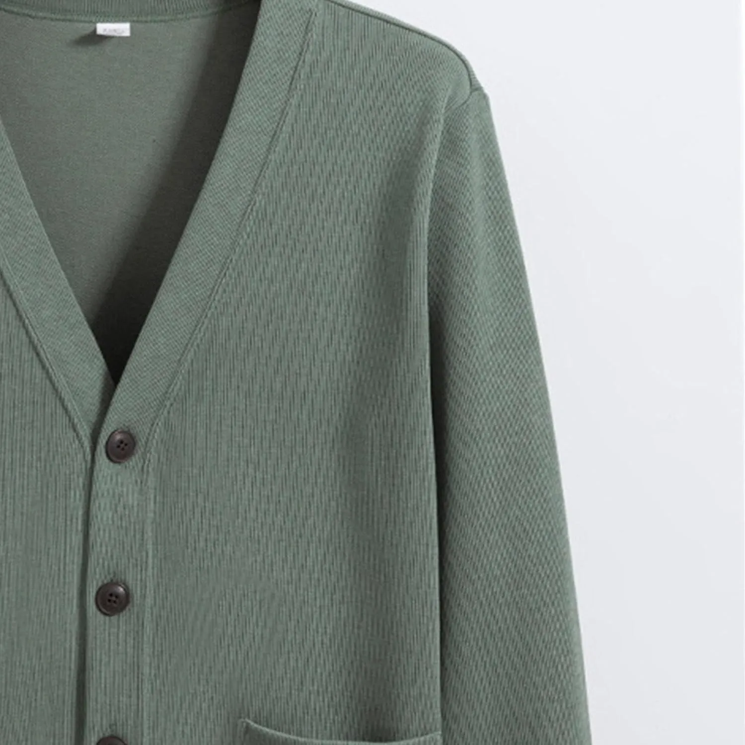 Mens Cotton Knit Cardigan Sweater Long Sleeve V Neck Button Down Sweaters Casual Loose Knit Cardigan with Pockets