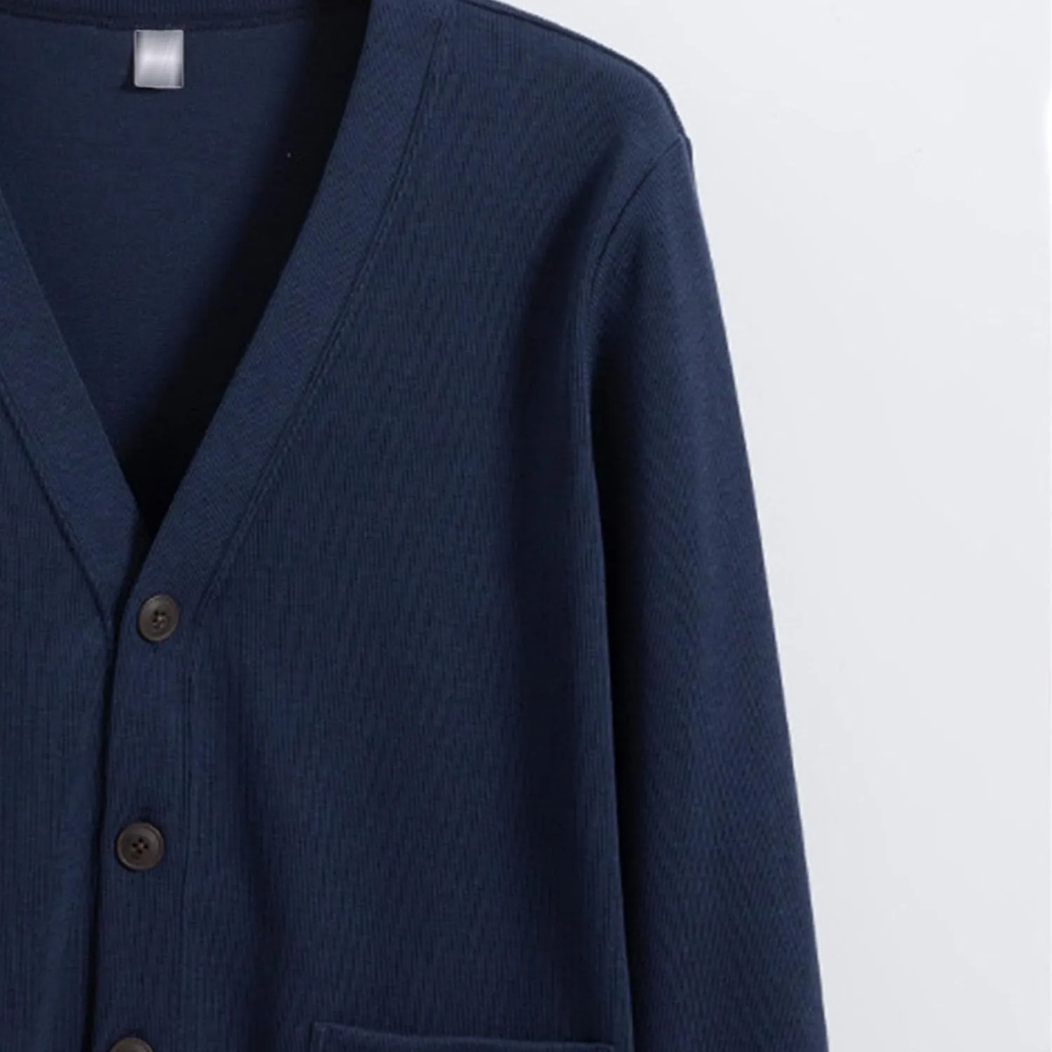 Mens Cotton Knit Cardigan Sweater Long Sleeve V Neck Button Down Sweaters Casual Loose Knit Cardigan with Pockets