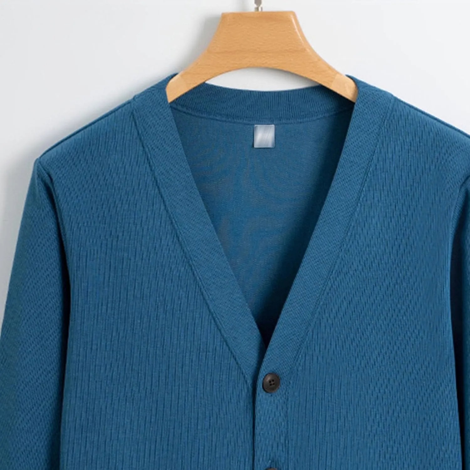 Mens Cotton Knit Cardigan Sweater Long Sleeve V Neck Button Down Sweaters Casual Loose Knit Cardigan with Pockets