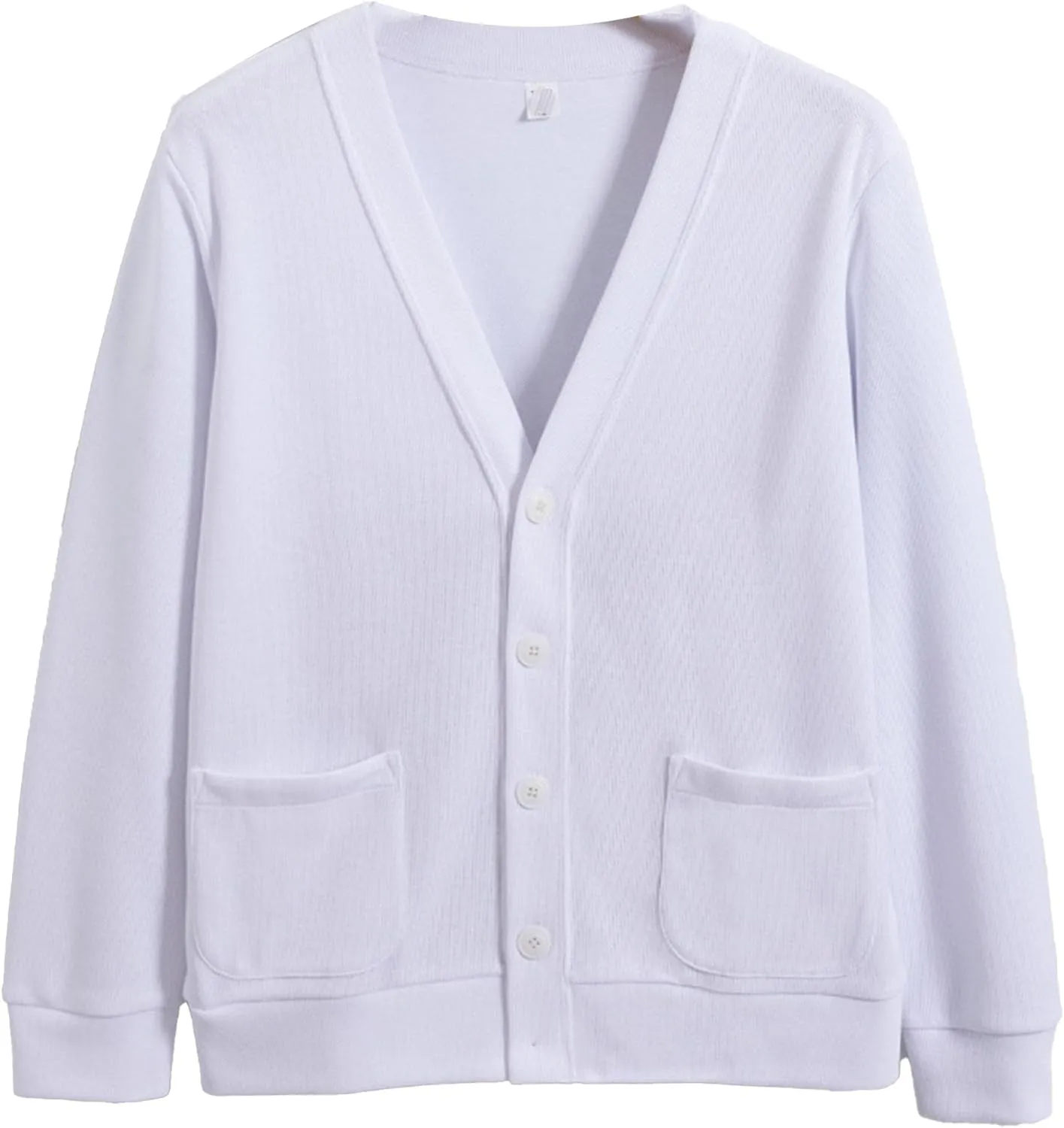 Mens Cotton Knit Cardigan Sweater Long Sleeve V Neck Button Down Sweaters Casual Loose Knit Cardigan with Pockets