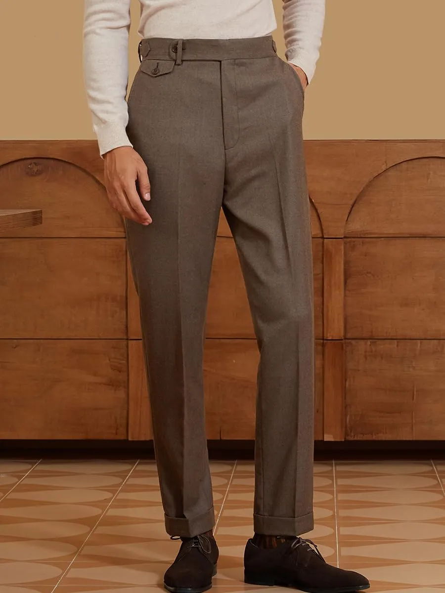 Men's Dress Pants Pleated Front Casual Hidden Expandable Waist Dress Suit Pants