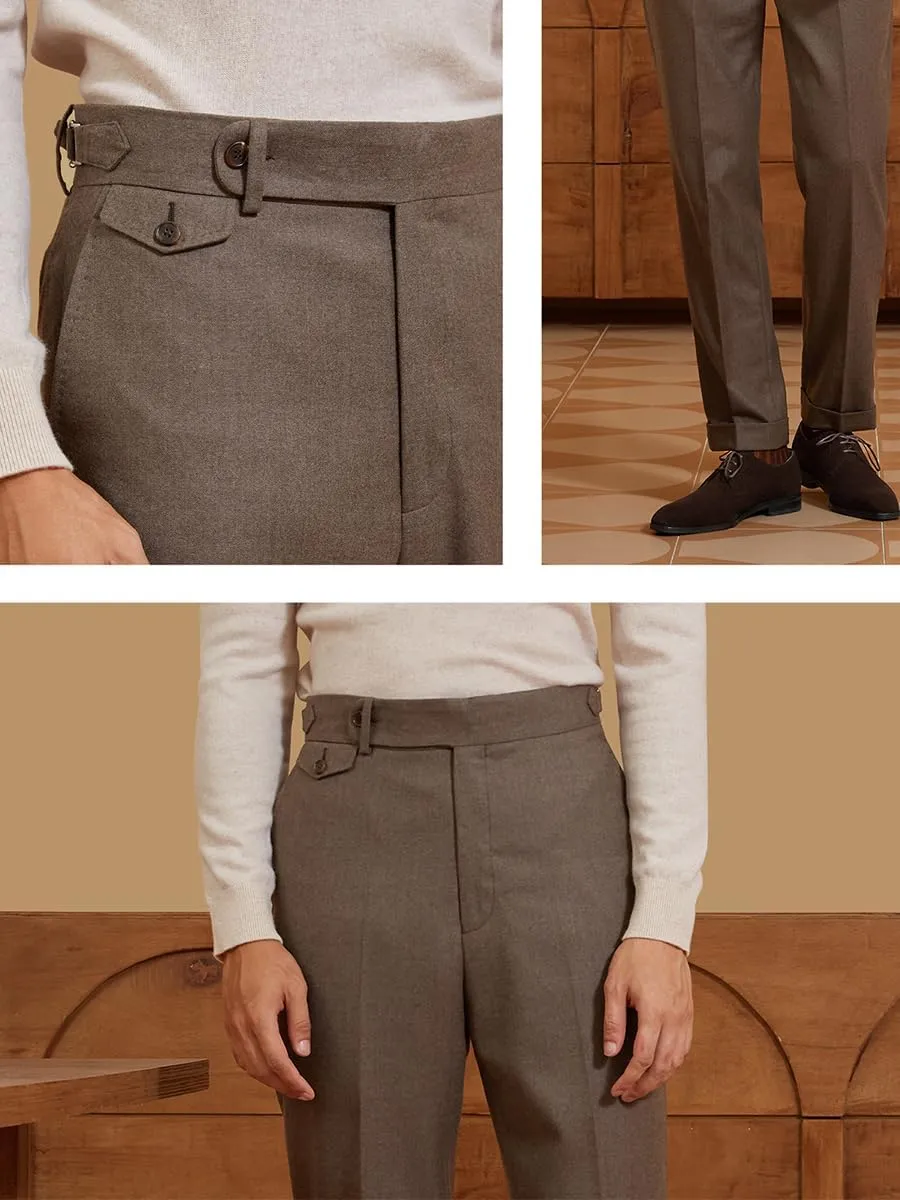 Men's Dress Pants Pleated Front Casual Hidden Expandable Waist Dress Suit Pants