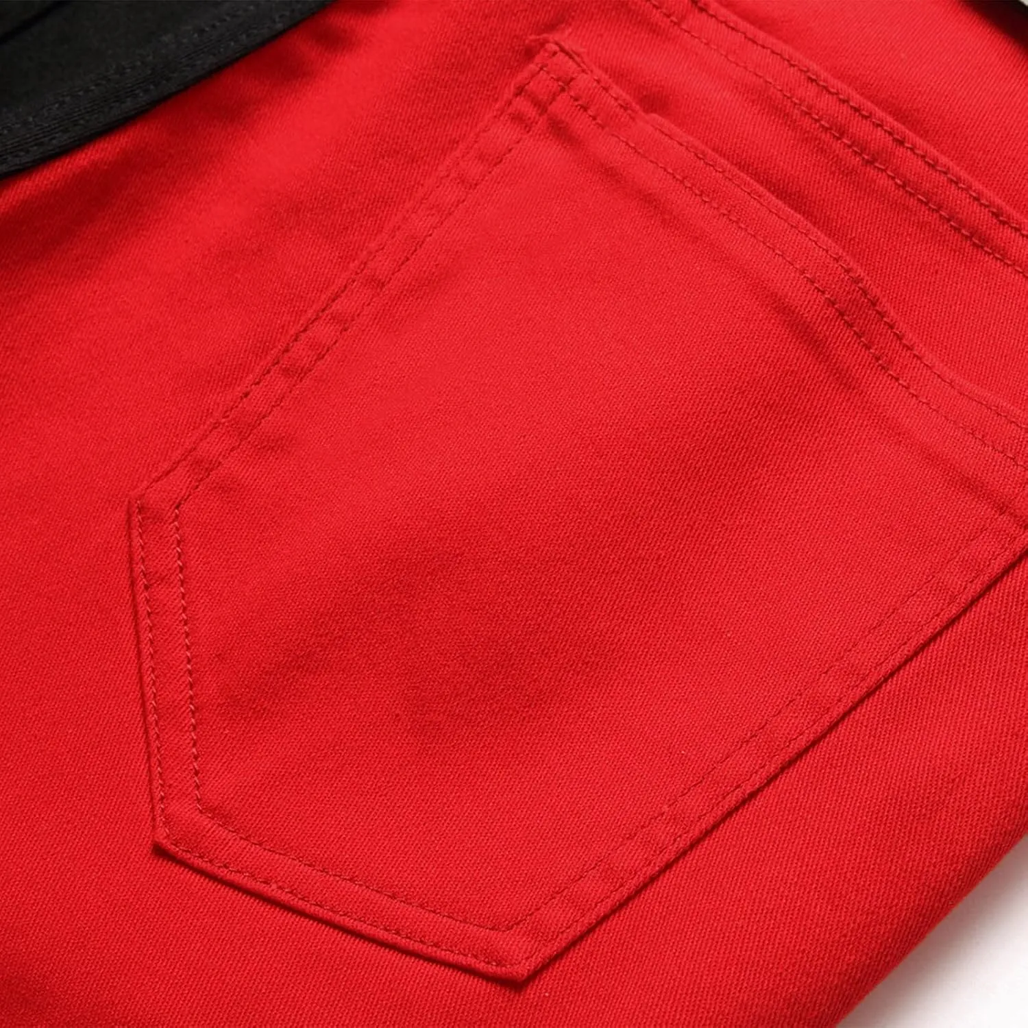 Men's Extreme Motion Athletic Pure Colour Jean with Zipper Pocket Jean Trouser Solid Fashion Comfort Flex Waist