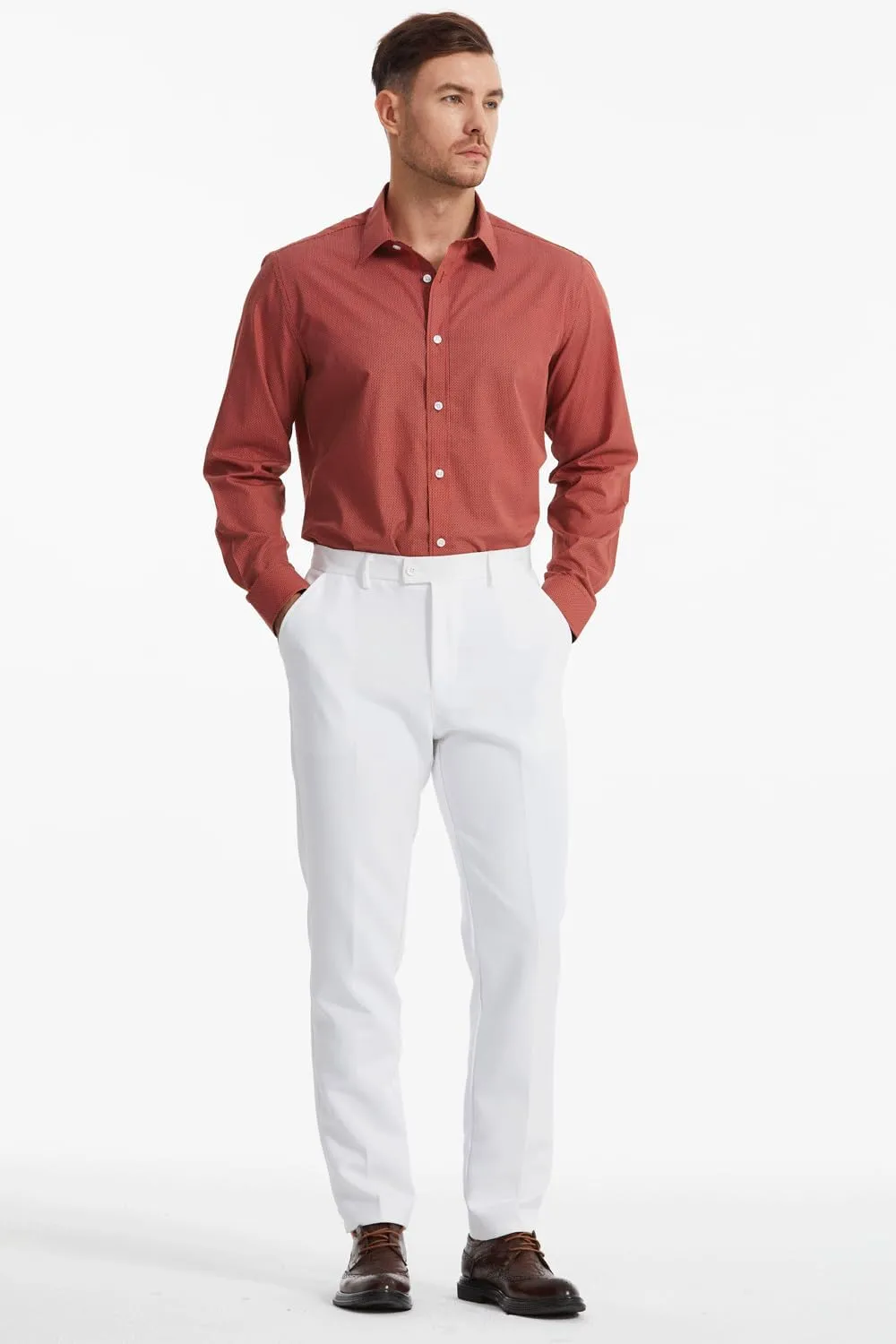 Men's Floral Dress Button Down Shirt Mens Long Sleeve Casual Cotton Shirt