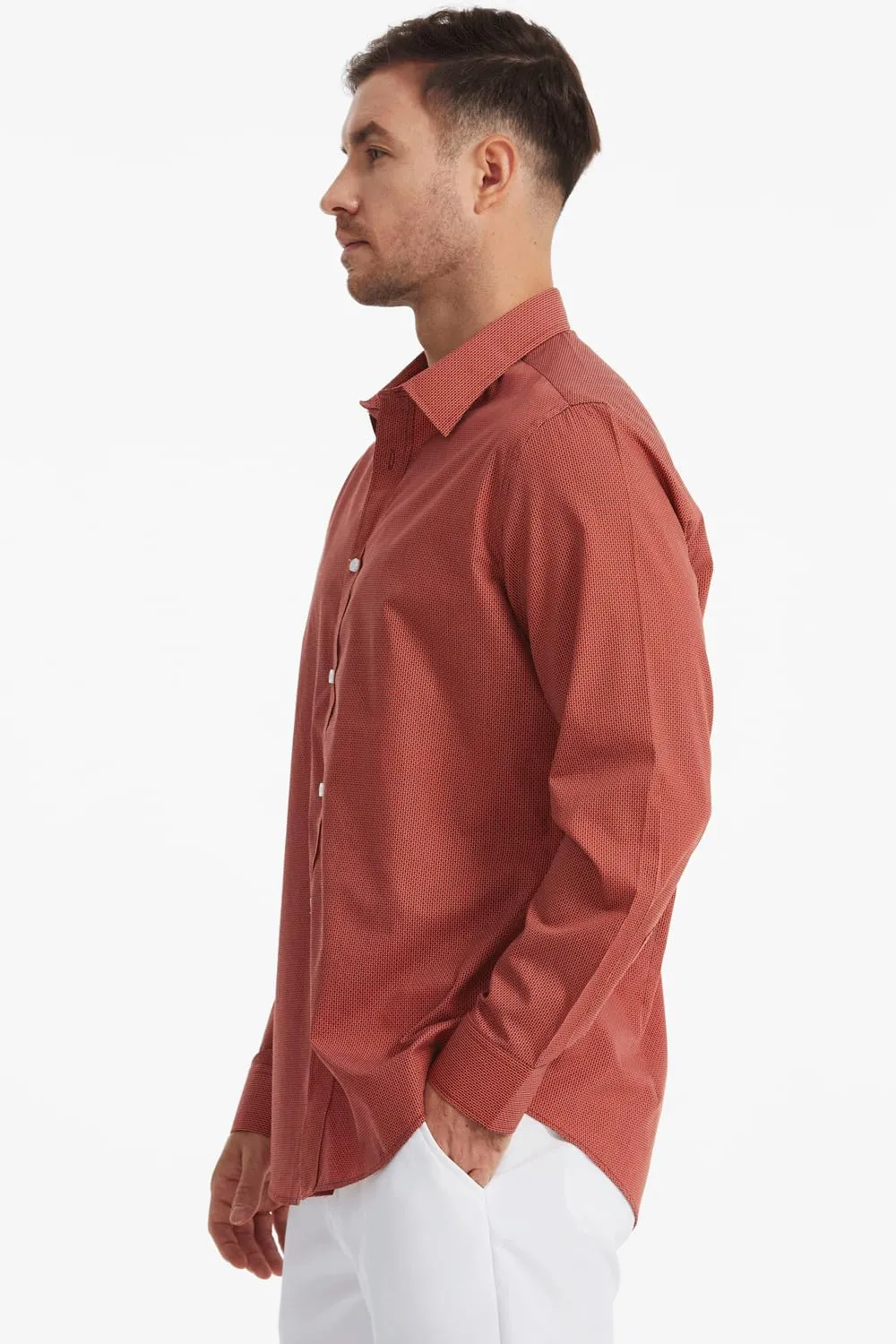 Men's Floral Dress Button Down Shirt Mens Long Sleeve Casual Cotton Shirt