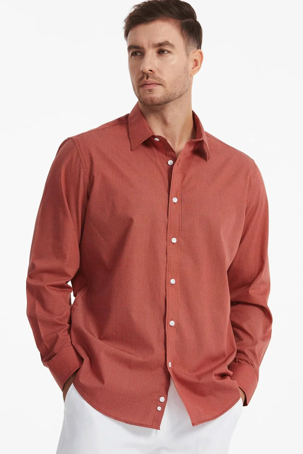 Men's Floral Dress Button Down Shirt Mens Long Sleeve Casual Cotton Shirt