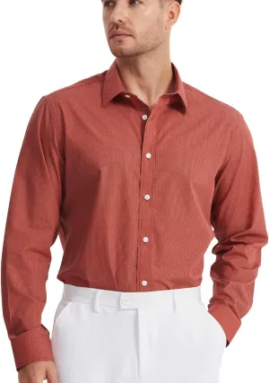 Men's Floral Dress Button Down Shirt Mens Long Sleeve Casual Cotton Shirt