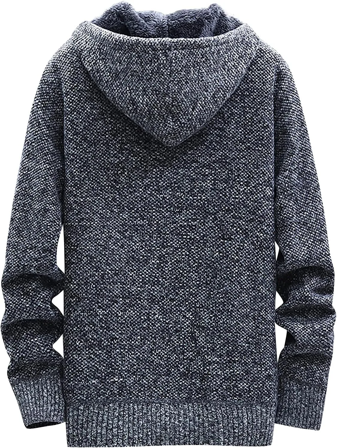 Men's Full-Zip Fleece Knitted Regular Fit Full Zip Cardigan Sweater with Soft Brushed Flannel Lining