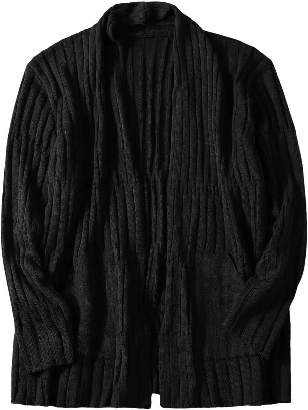Men's Long Sleeve Cardigan Long Sleeve Shawl Button Down Cable Knit Coat Dinosaur Tail