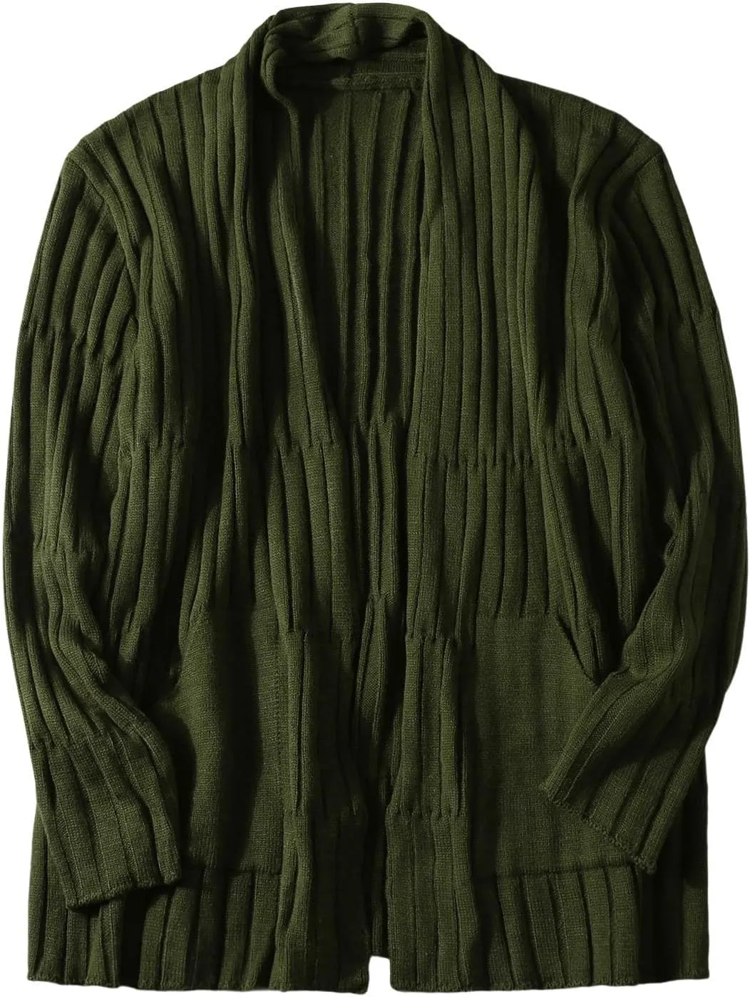 Men's Long Sleeve Cardigan Long Sleeve Shawl Button Down Cable Knit Coat Dinosaur Tail