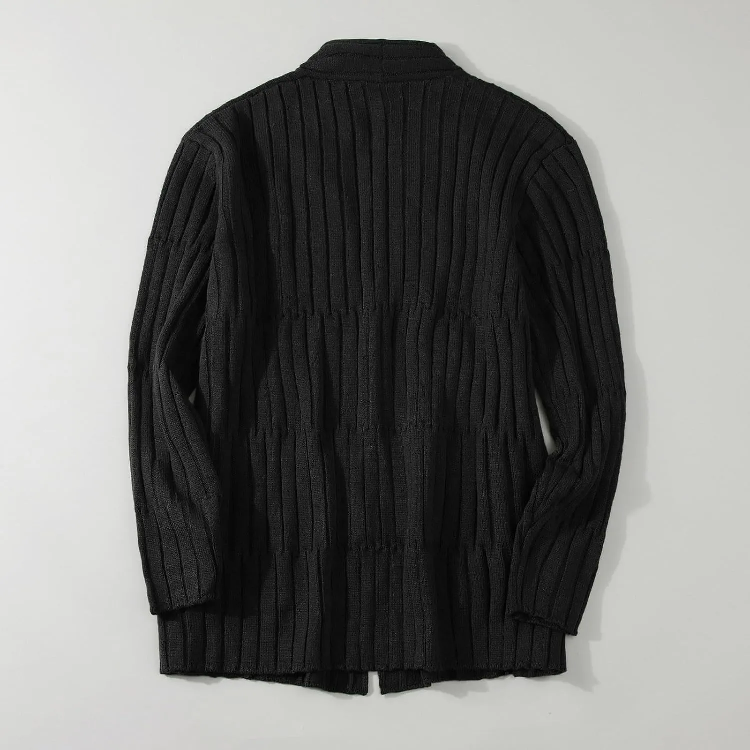 Men's Long Sleeve Cardigan Long Sleeve Shawl Button Down Cable Knit Coat Dinosaur Tail