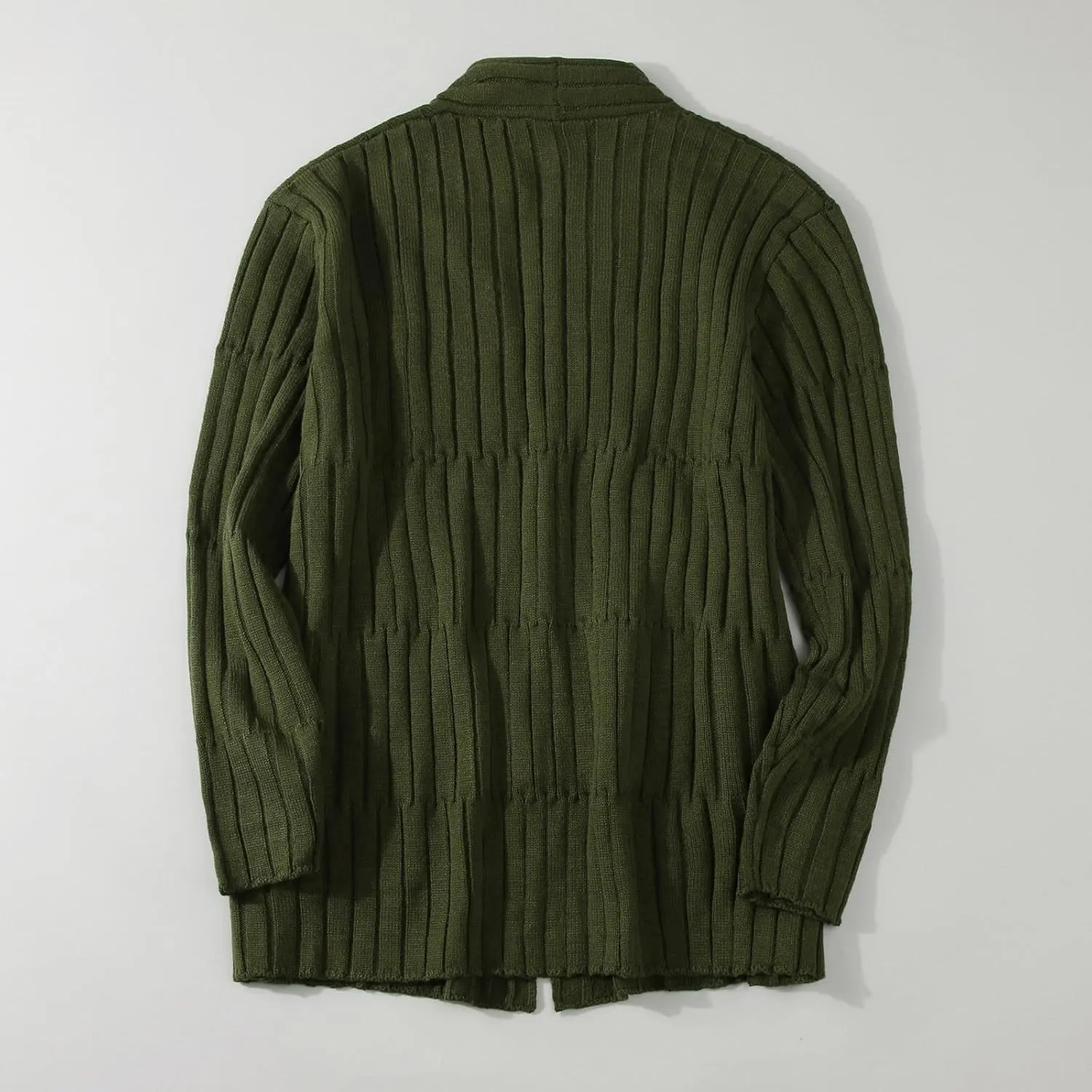 Men's Long Sleeve Cardigan Long Sleeve Shawl Button Down Cable Knit Coat Dinosaur Tail