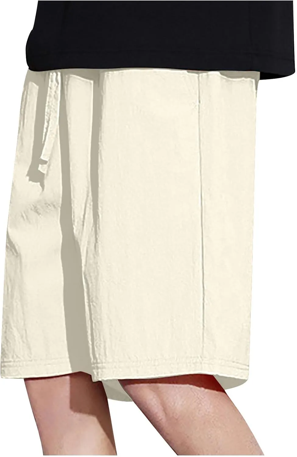 Men's Loose Plus Size Board Shorts Summer Casual Drawstring Elastic Waist Wide Leg Short Pants Swim Trunks