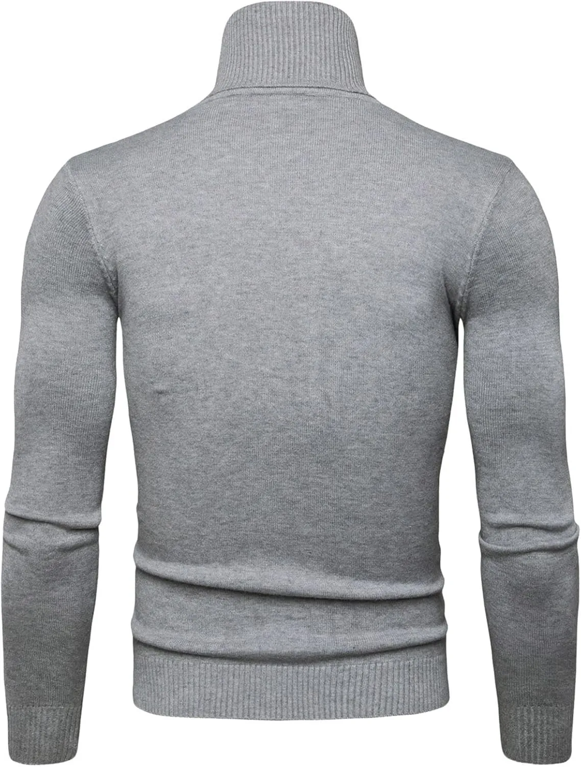 Men's Mock Turtleneck Sweater Slim Fit Lightweight Pullover Long Sleeve Solid Color Knitwear Ribbed Tops Fall Sweater