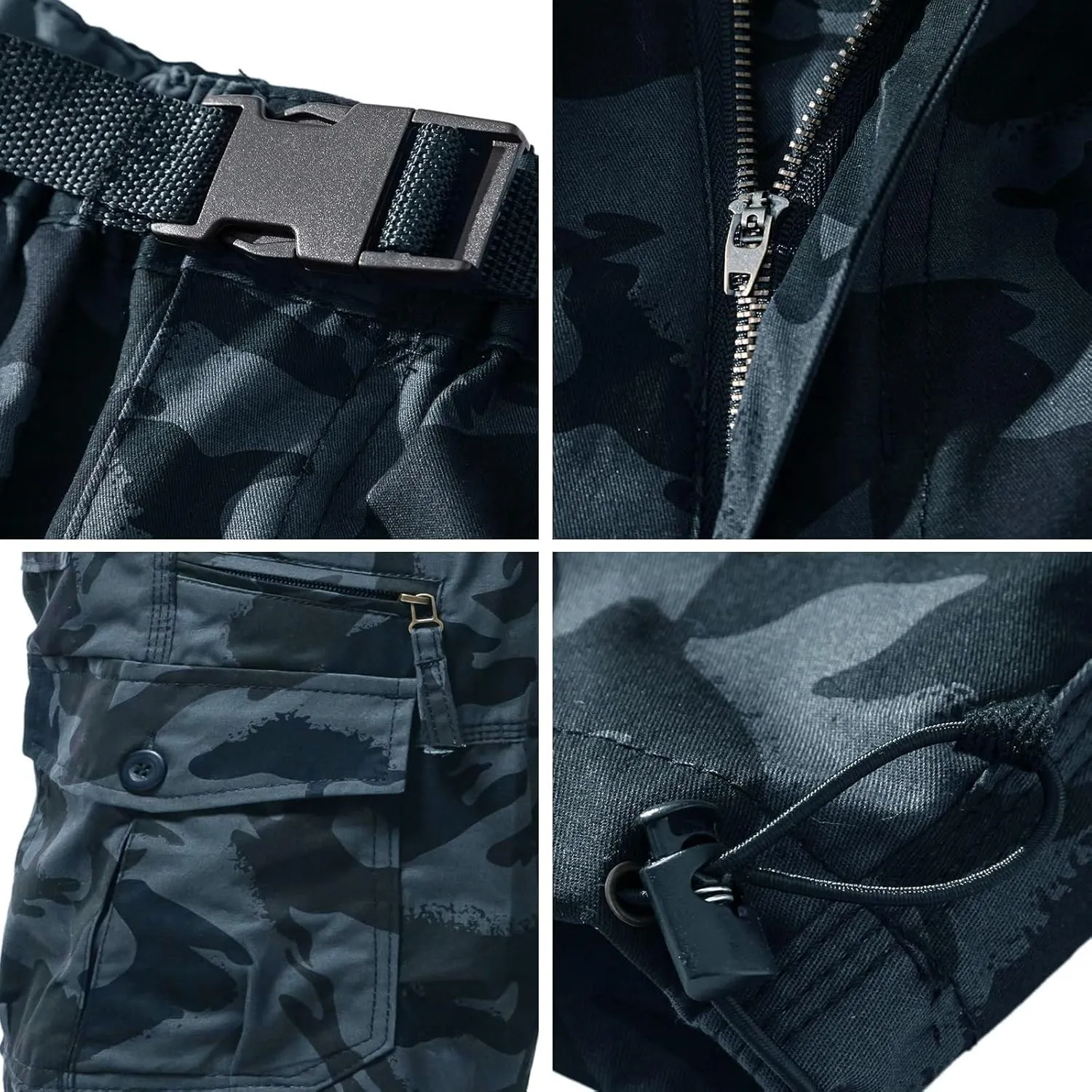 Mens Outdoor Cargo Capri Pants Relaxed Fit Multi-Pocket 3/4 Long Shorts Cotton Twill Beach Hiking Travel Shorts